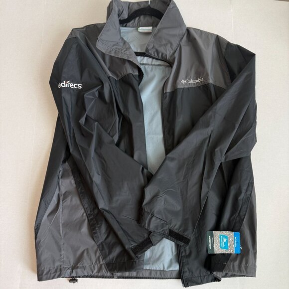 Columbia Waterproof Rain Jacket Black Gray NWT Size XL Outdoor Hiking Windbreake - Picture 1 of 5